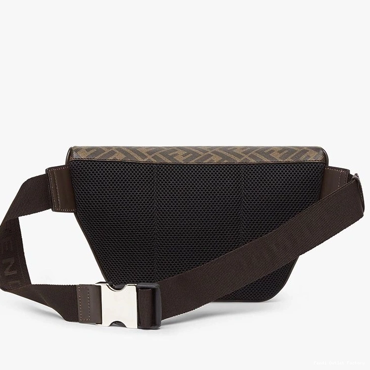 Cheap HOT In ROMA Bag Fabric FF Belt Logo Brown Fendi Motif 0816